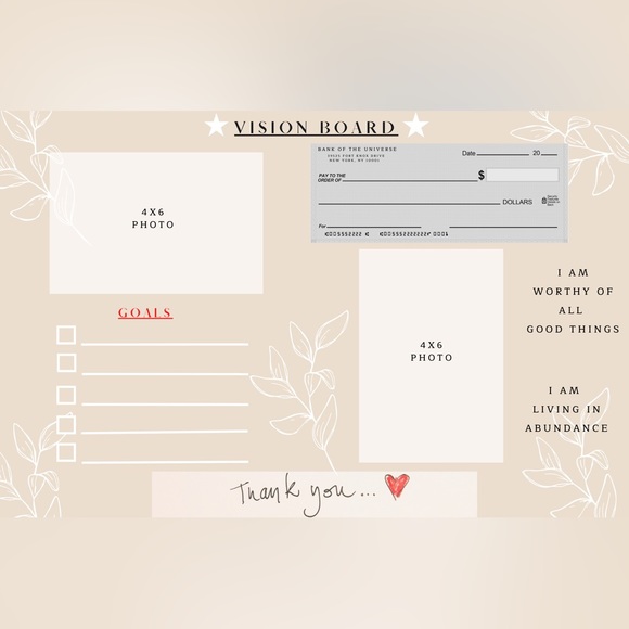 Vision Board Poster - Manifestation Board Dream Board Law of Attraction Beige - Picture 2 of 6